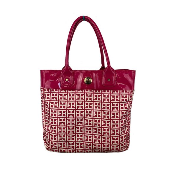 Tommy Hilfiger Signature Pink Logo Large Tote Handbag Women's - Picture 15 of 15